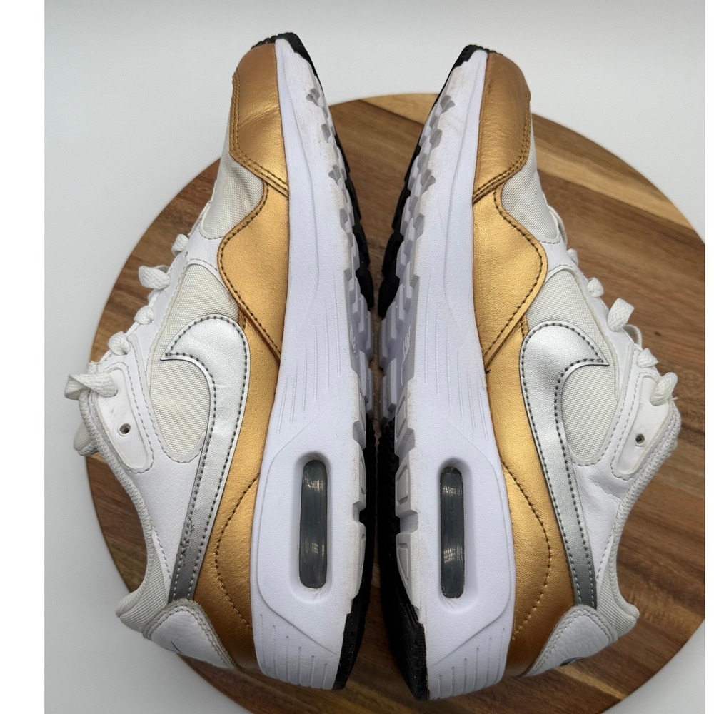Nike Air Max SC Women's Size 9 1/2 Shoes White Metallic Gold Silver  0576 - Picture 9 of 11